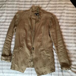 * Gap 0 Linen Blazer Khaki Tan Light Brown XS